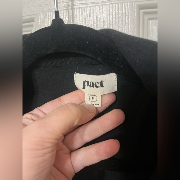 Pact Seaside Linen Polo Midi Dress black size medium - Picture 5 of 7